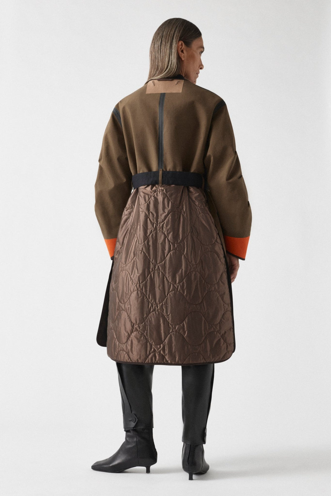 Weatherproof Bonded Raincoat - Moss / Mahogany