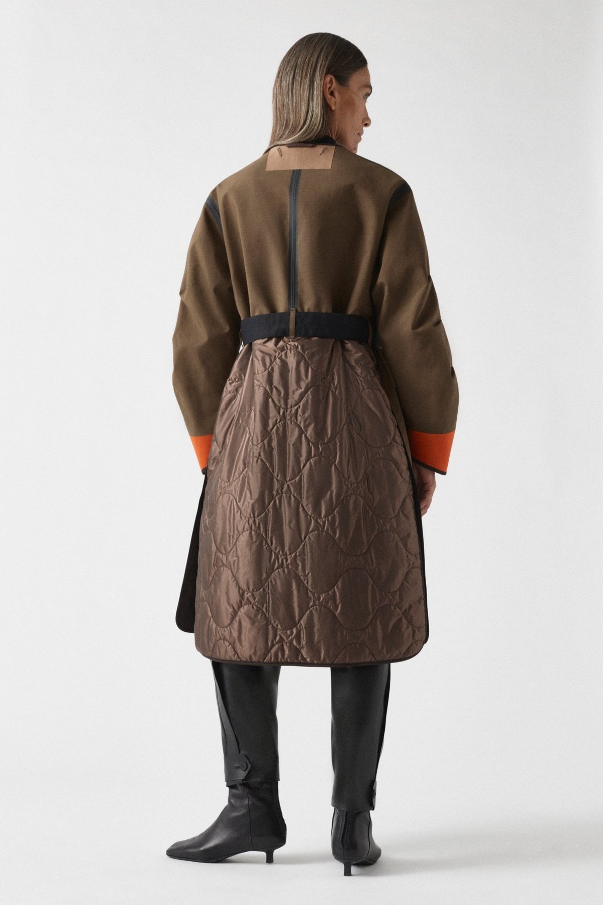 Weatherproof Bonded Raincoat - Moss / Mahogany