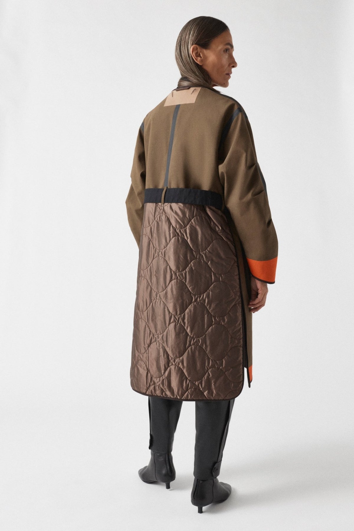 Weatherproof Bonded Raincoat - Moss / Mahogany