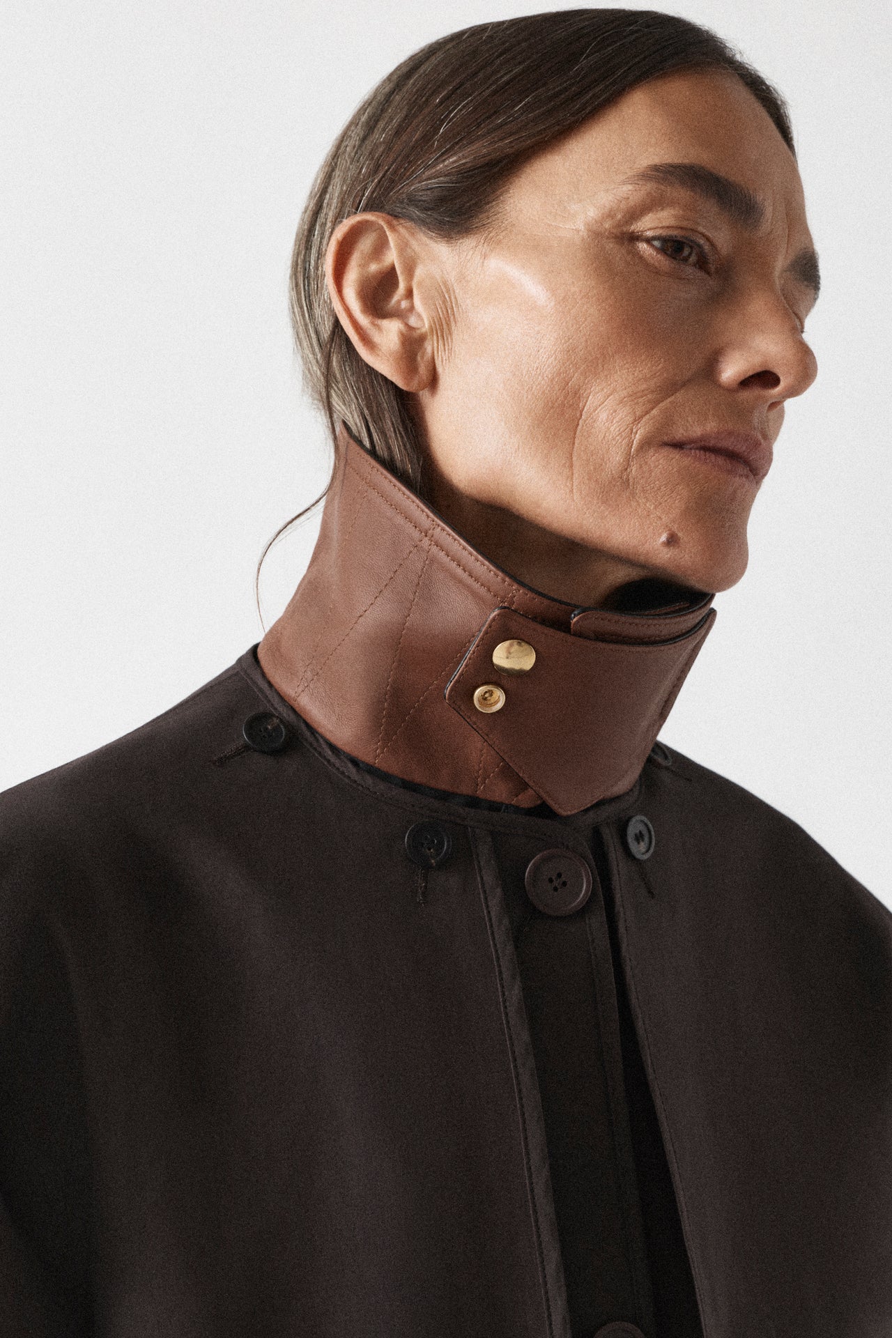 Leather Latch Collar - Black / Tobacco