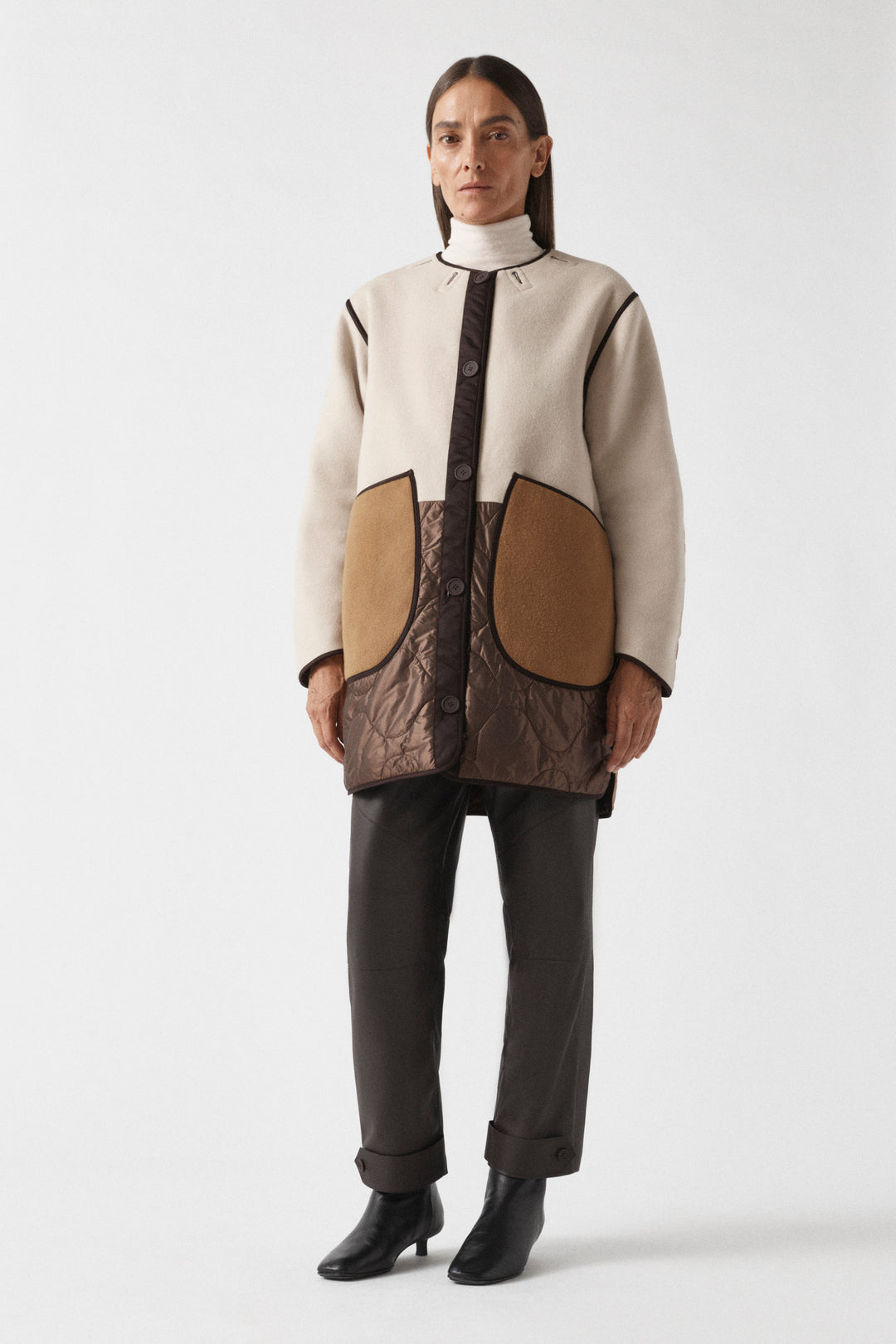 Signature Patchwork Wool Quilt - Camel / Dark Sienna