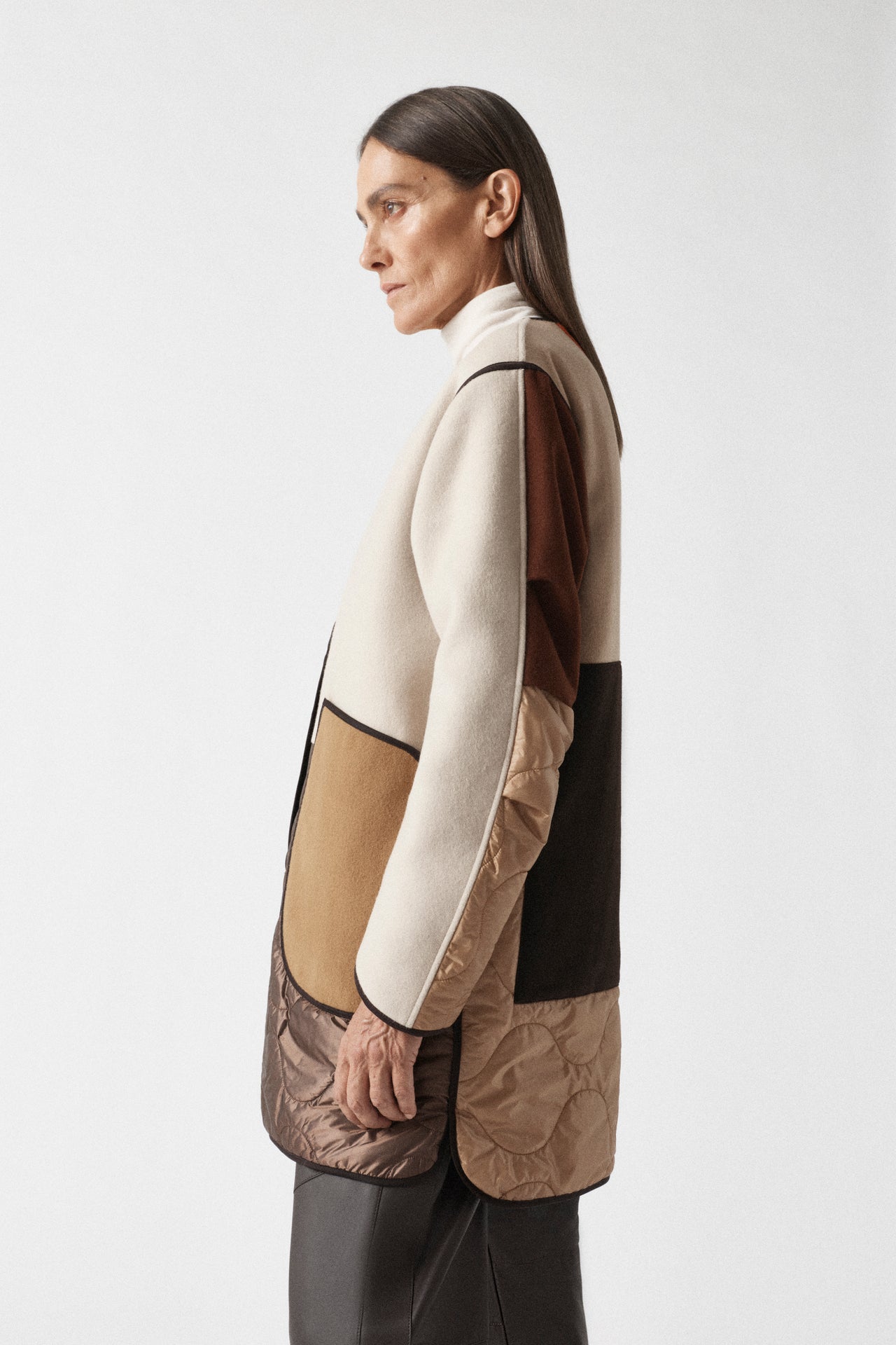 Signature Patchwork Wool Quilt - Camel / Dark Sienna
