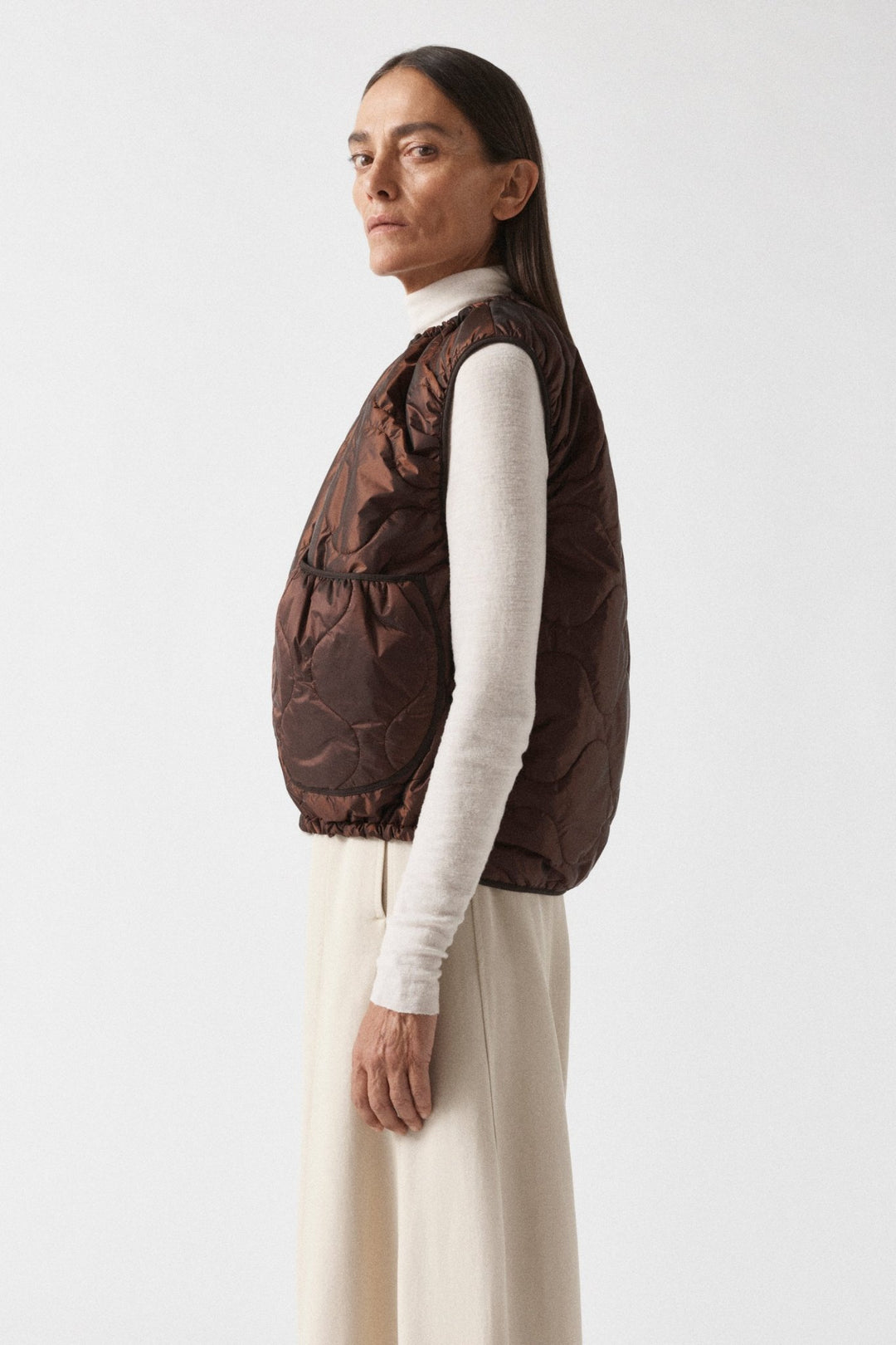 Parachute Quilted Vest - Dark Sienna / Dark Umber
