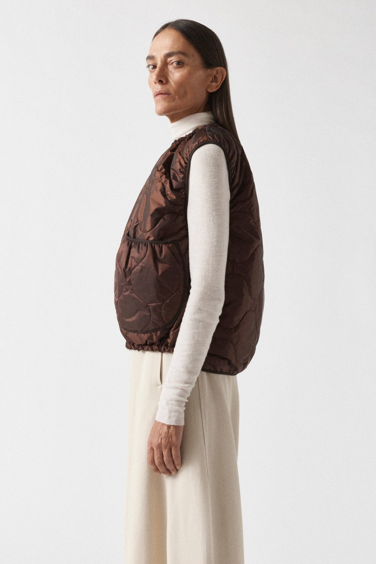 Parachute Quilted Vest - Dark Sienna / Dark Umber
