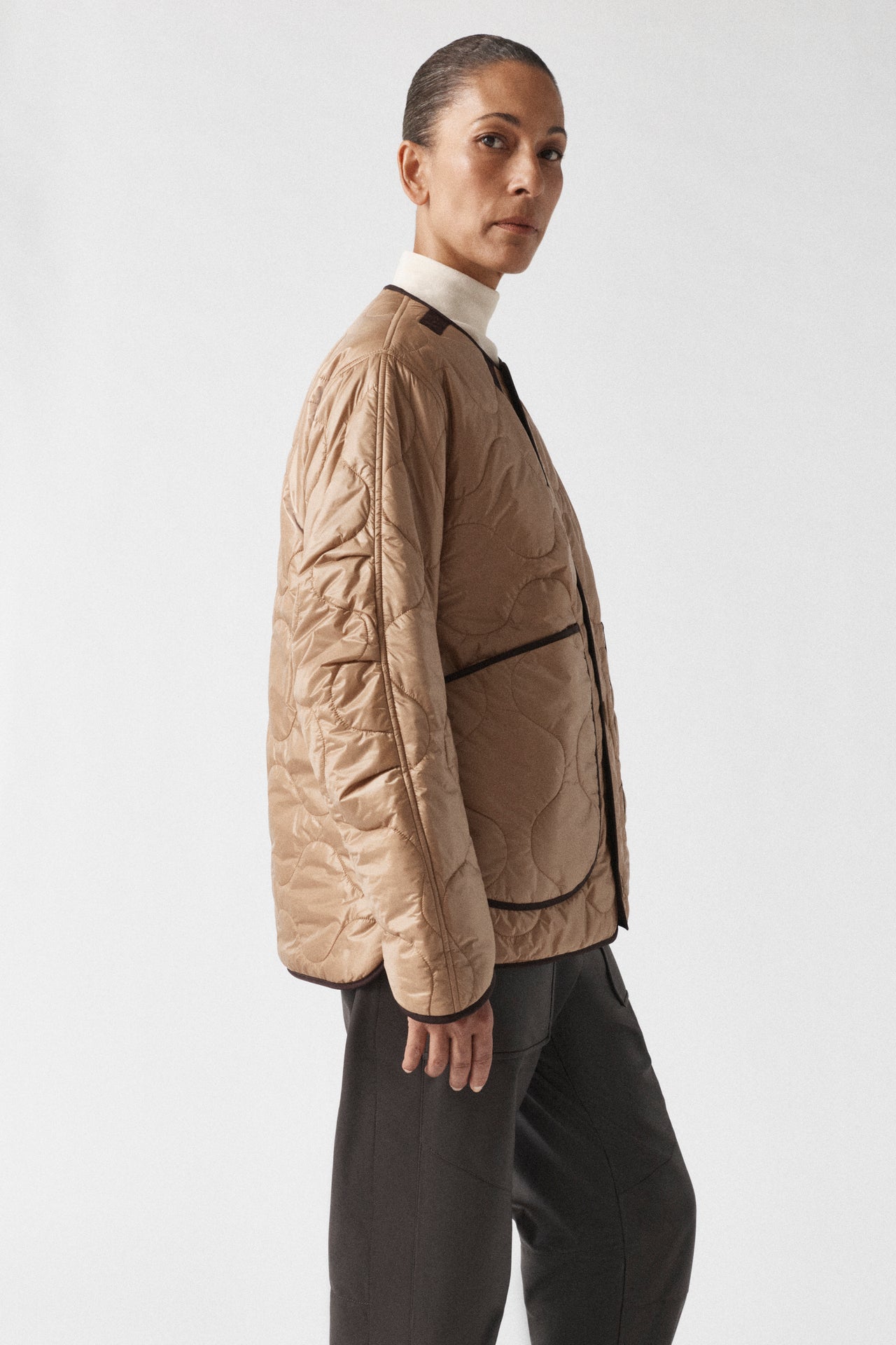 Signature Patchwork Wool Cropped Quilt - Dark Sienna / Mocha Brown