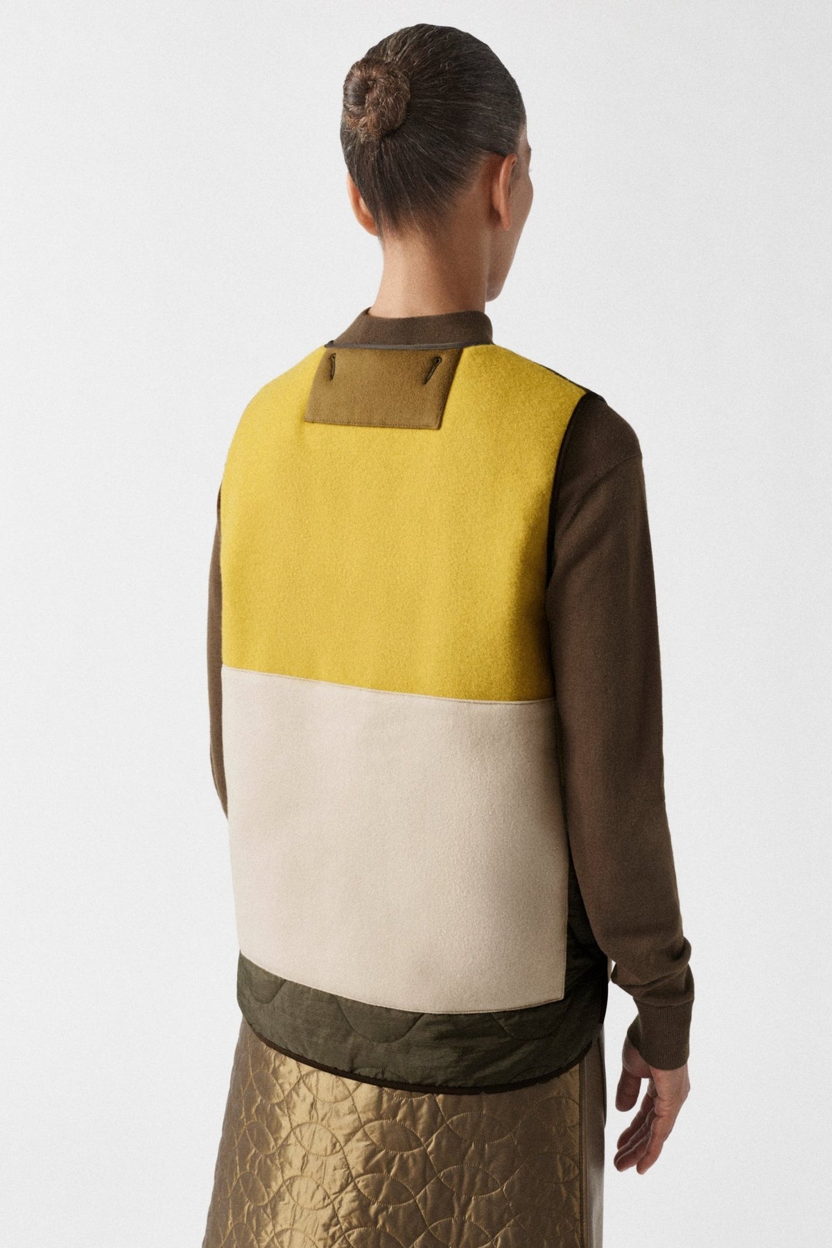 Signature Patchwork Wool Vest - Loden Green / Dark Olive