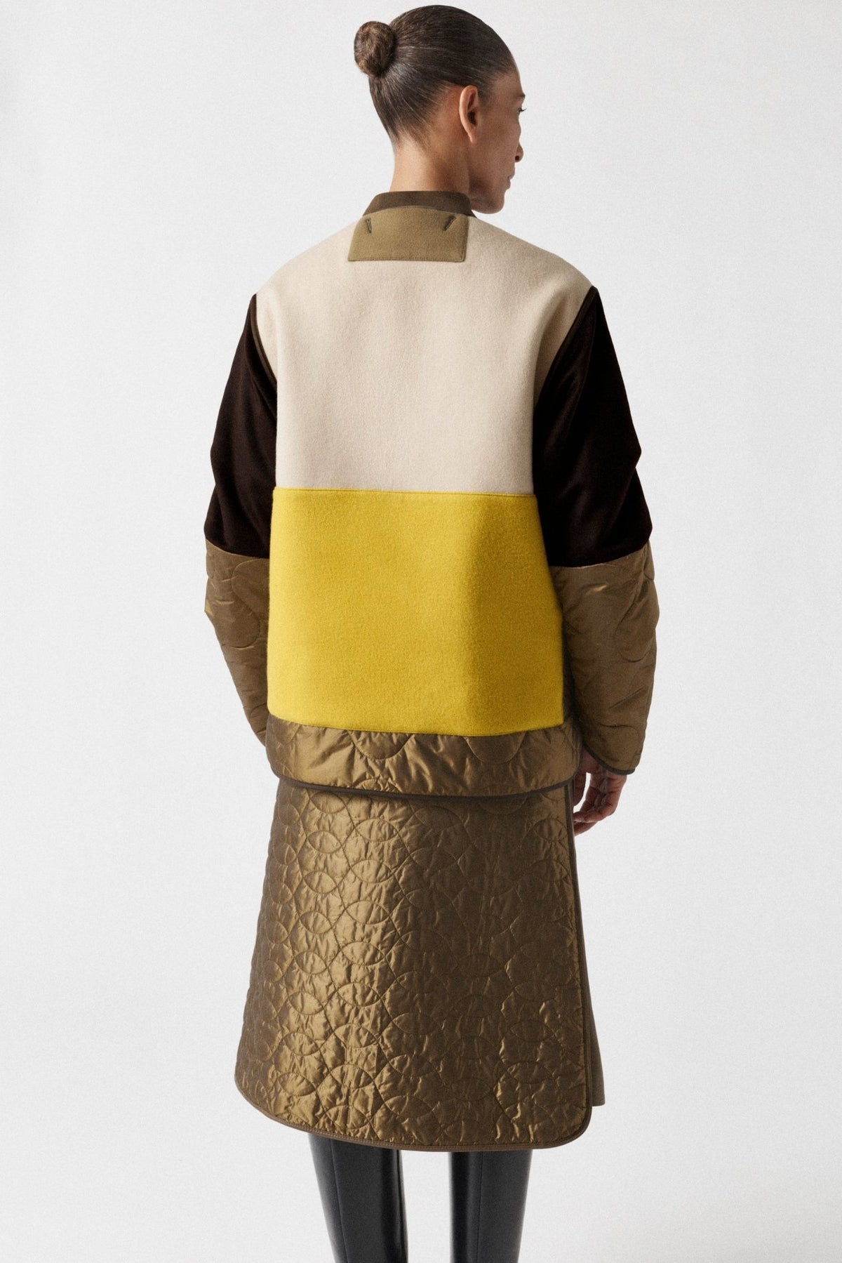 Signature Patchwork Wool Cropped Quilt - Loden Green / Dark Olive