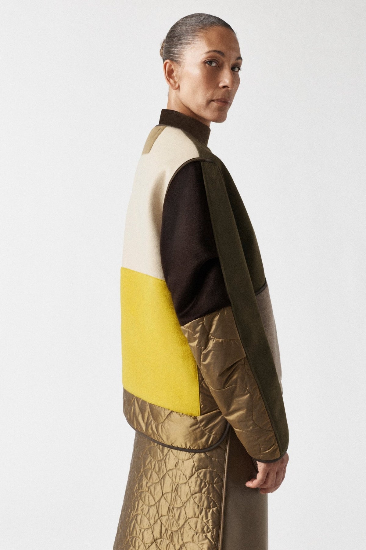 Signature Patchwork Wool Cropped Quilt - Loden Green / Dark Olive