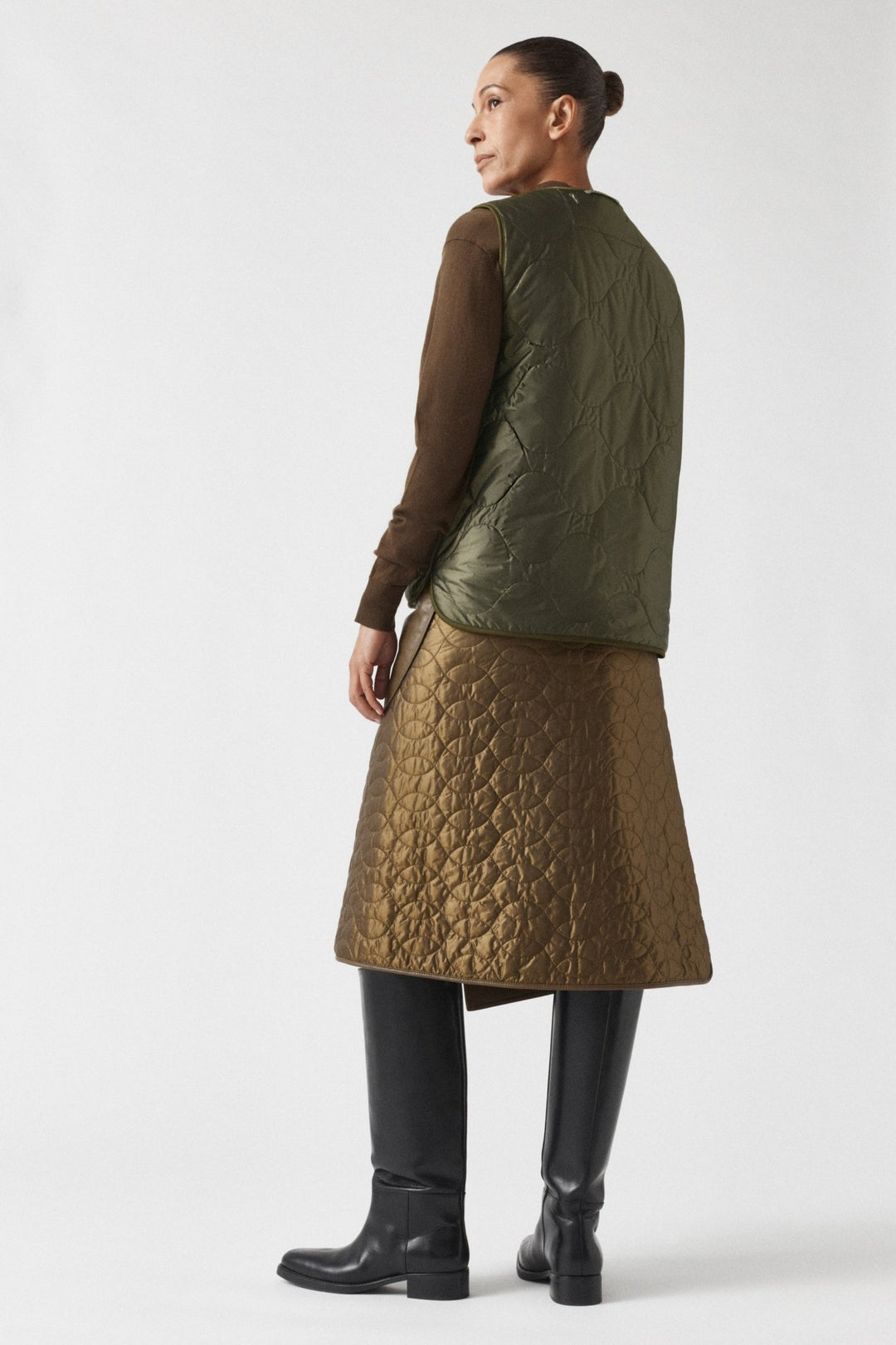 Signature Patchwork Wool Vest - Loden Green / Dark Olive