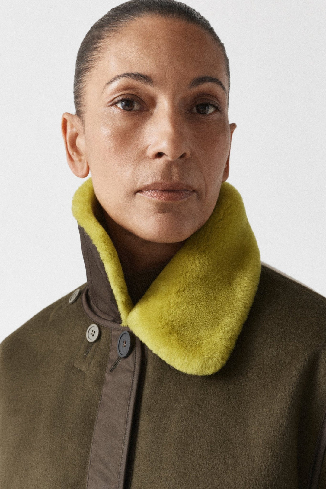Shearling Collar - Chartreuse