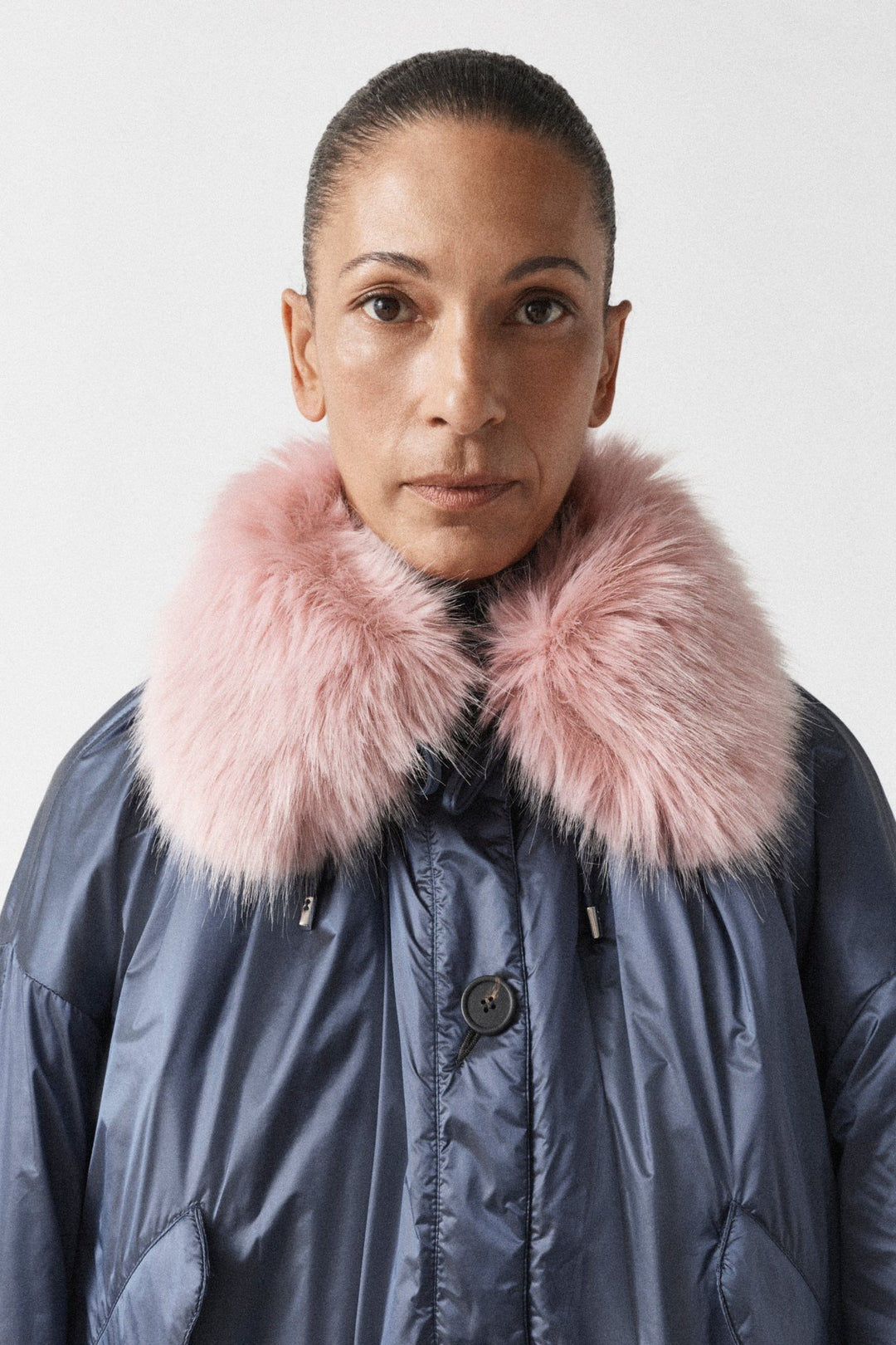 Faux Fur Collar - Damask Pink