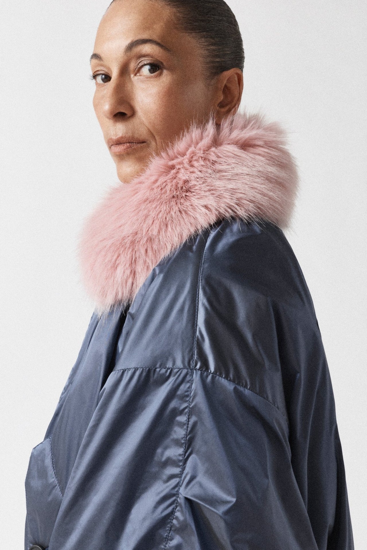Faux Fur Collar - Damask Pink