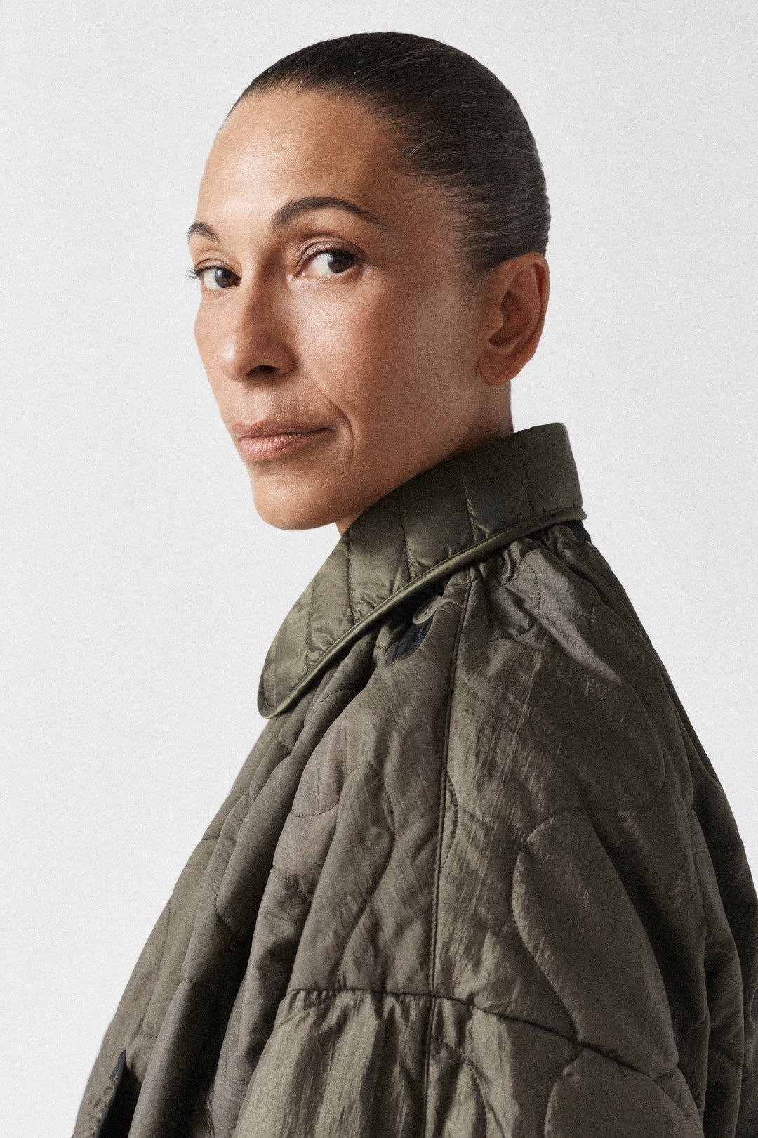 Quilted Collar - Dark Olive / Patrol Orange