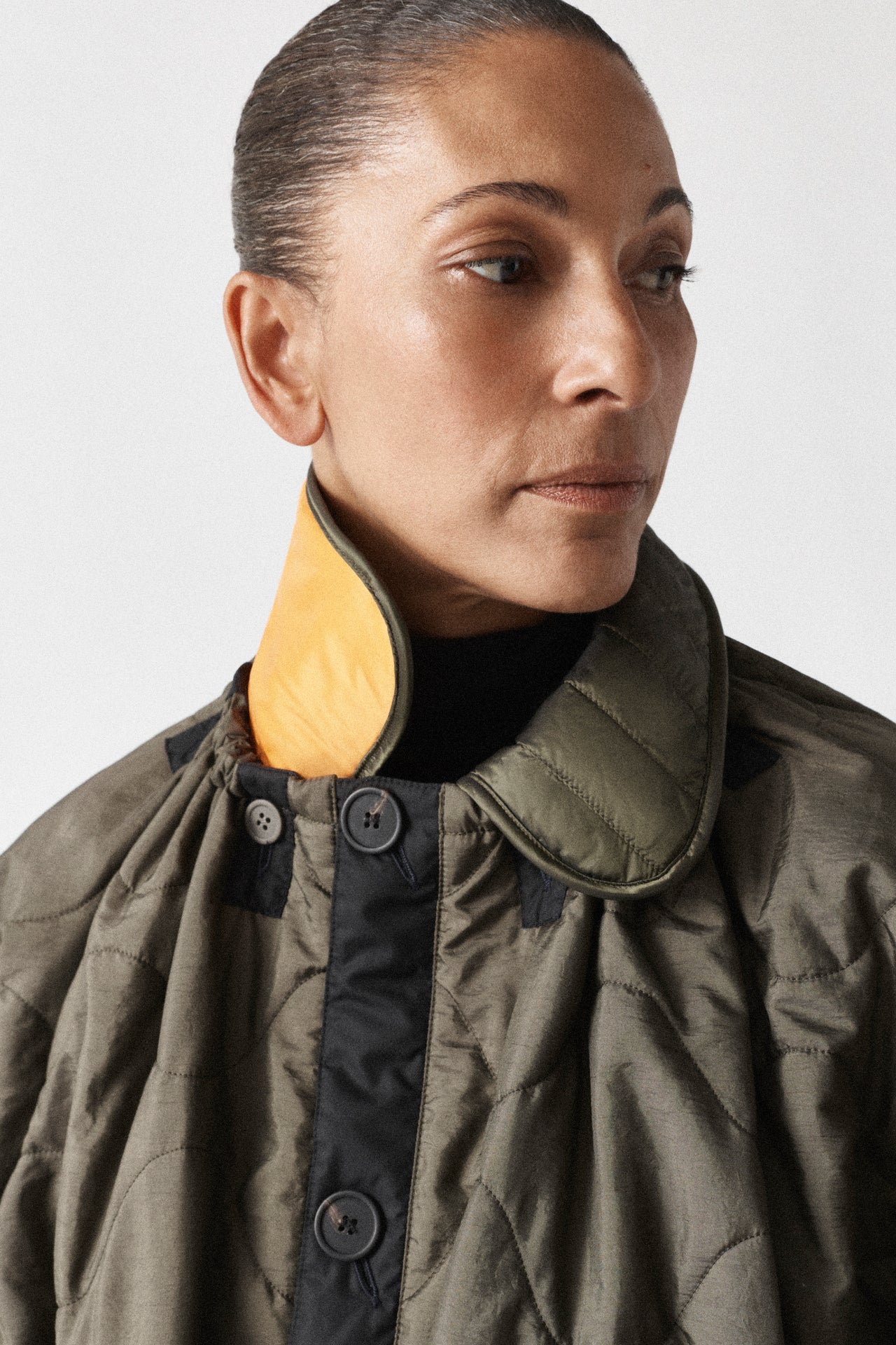 Quilted Collar - Dark Olive / Patrol Orange