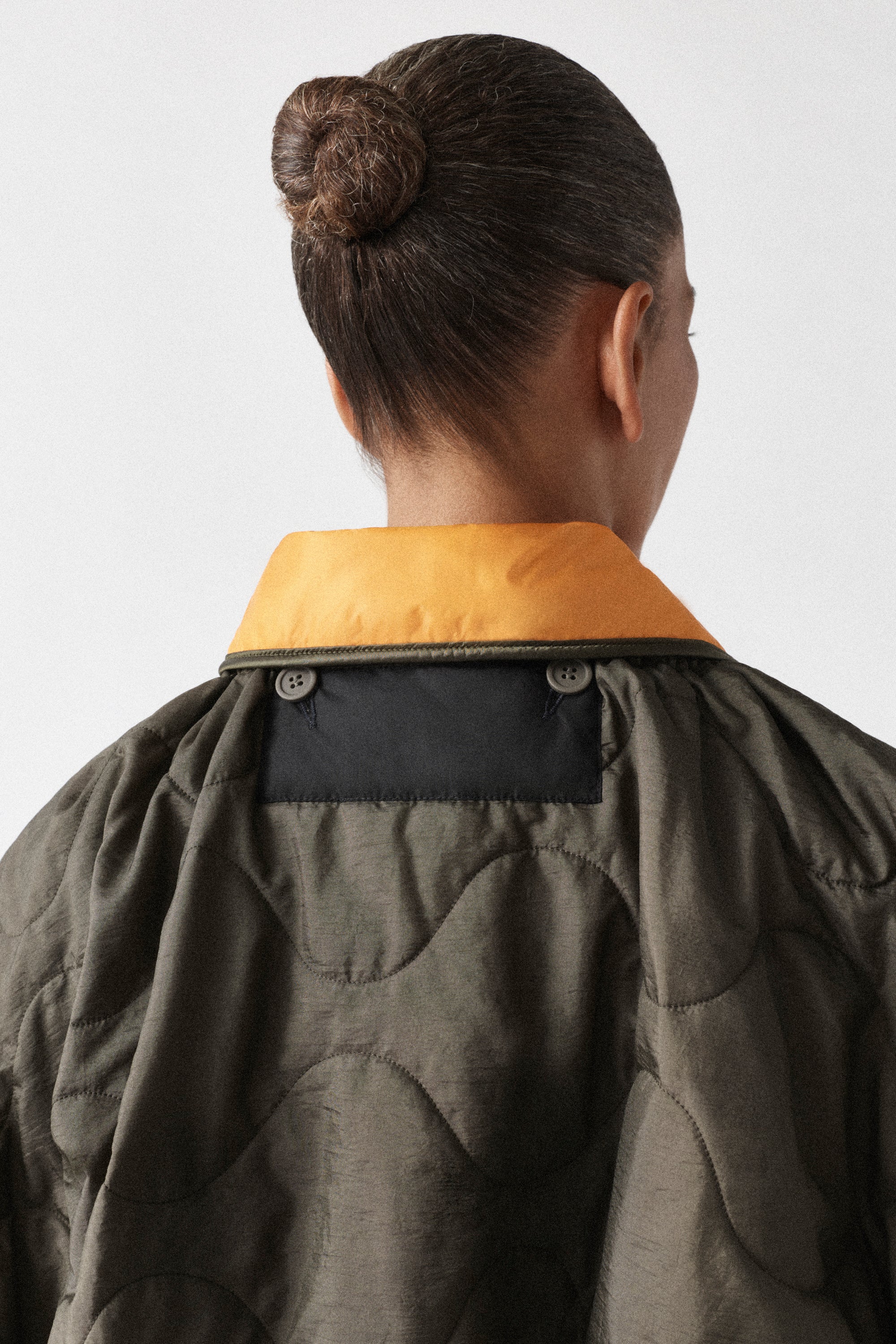 Quilted Collar - Dark Olive / Patrol Orange
