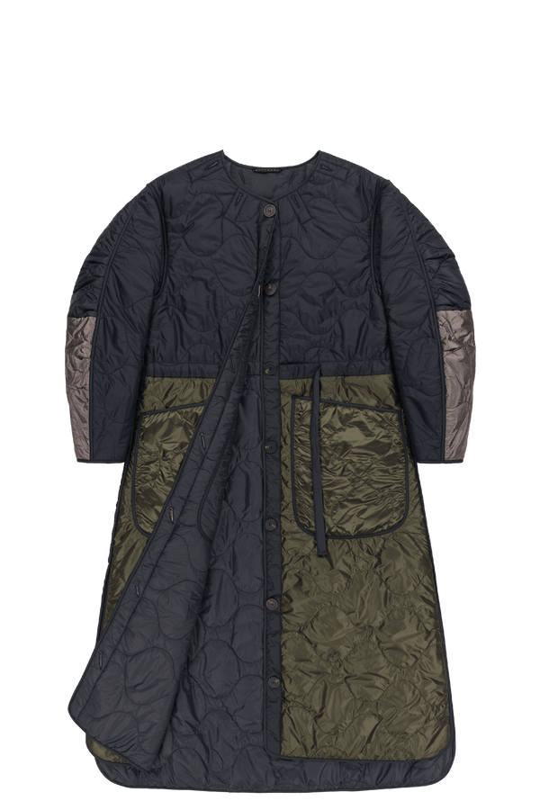 Signature Patchwork Long Quilt - Black / Slate - Layer 1
