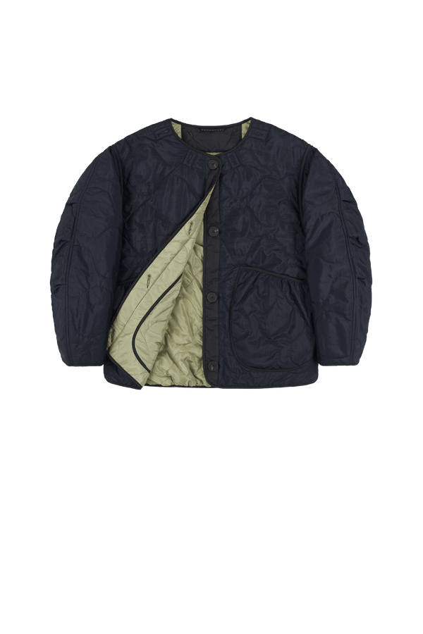 Signature Cropped Quilt - Navy / Pale Sage - Layer 1