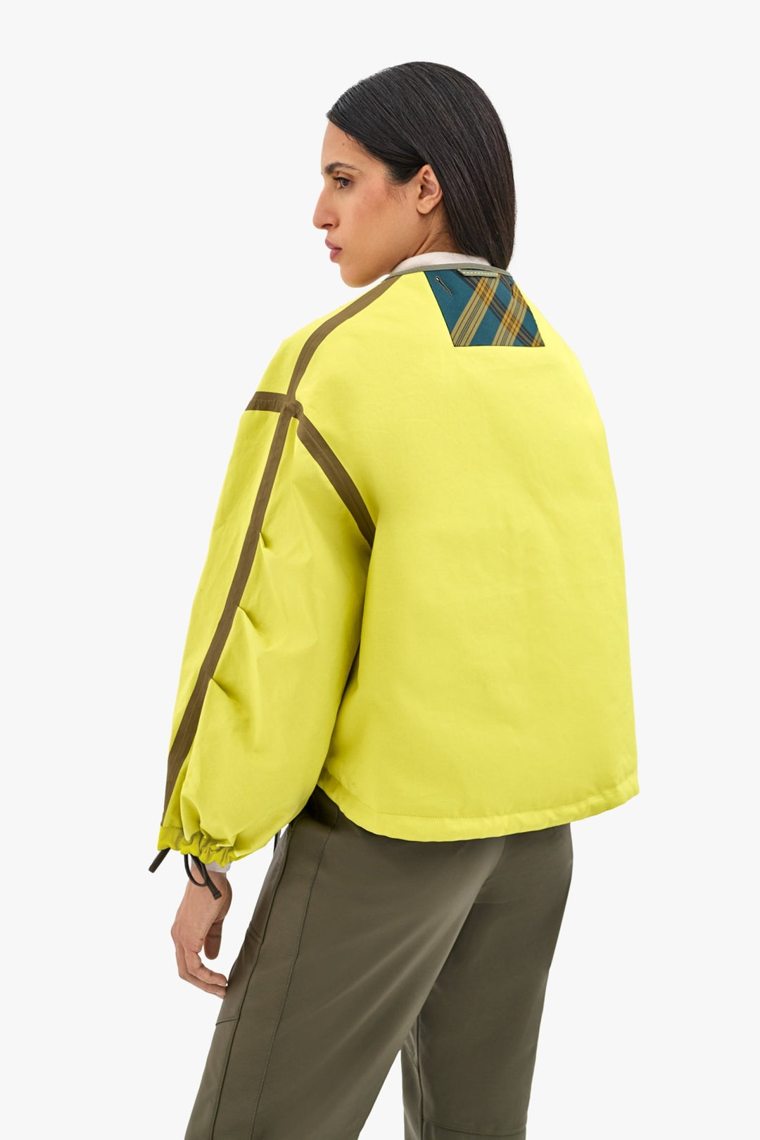 Weatherproof Bonded Rain Bomber - Chartreuse / Pale Olive
