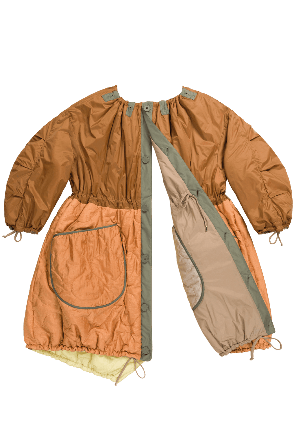 Parachute Patchwork Parka - Oak / Caramel - Layer 6