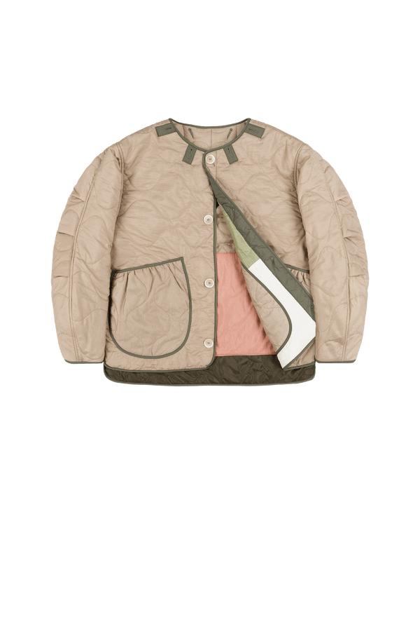 Signature Patchwork Cropped Quilt - Pale Sage / Stone - Layer 1