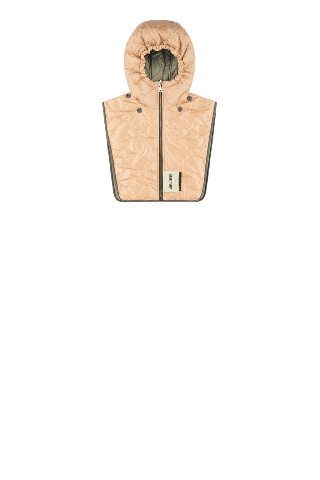 Quilted Zip Hood - Dark Olive / Soft Peach - Layer 4