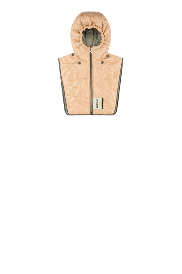 Quilted Zip Hood - Dark Olive / Soft Peach - Layer 4