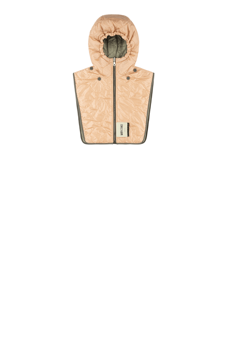 Quilted Zip Hood - Dark Olive / Soft Peach - Layer 4