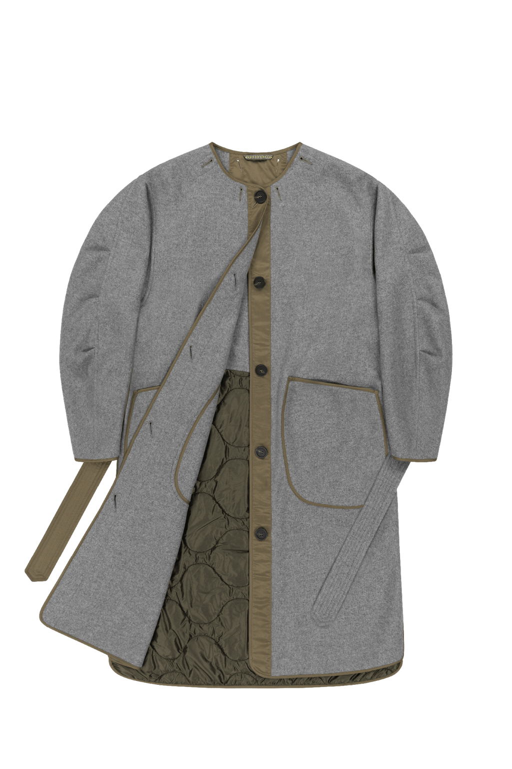 Cashmere Quilt Parka - Grey - Layer 1