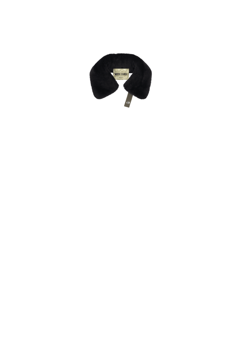 Aviator Shearling Latch Collar - Black / Dark Olive - Layer 8