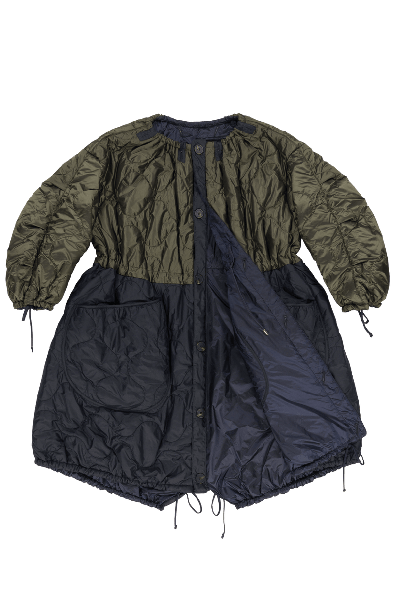 Parachute Quilted Parka - Dark Olive & Black / Midnight - Layer 1