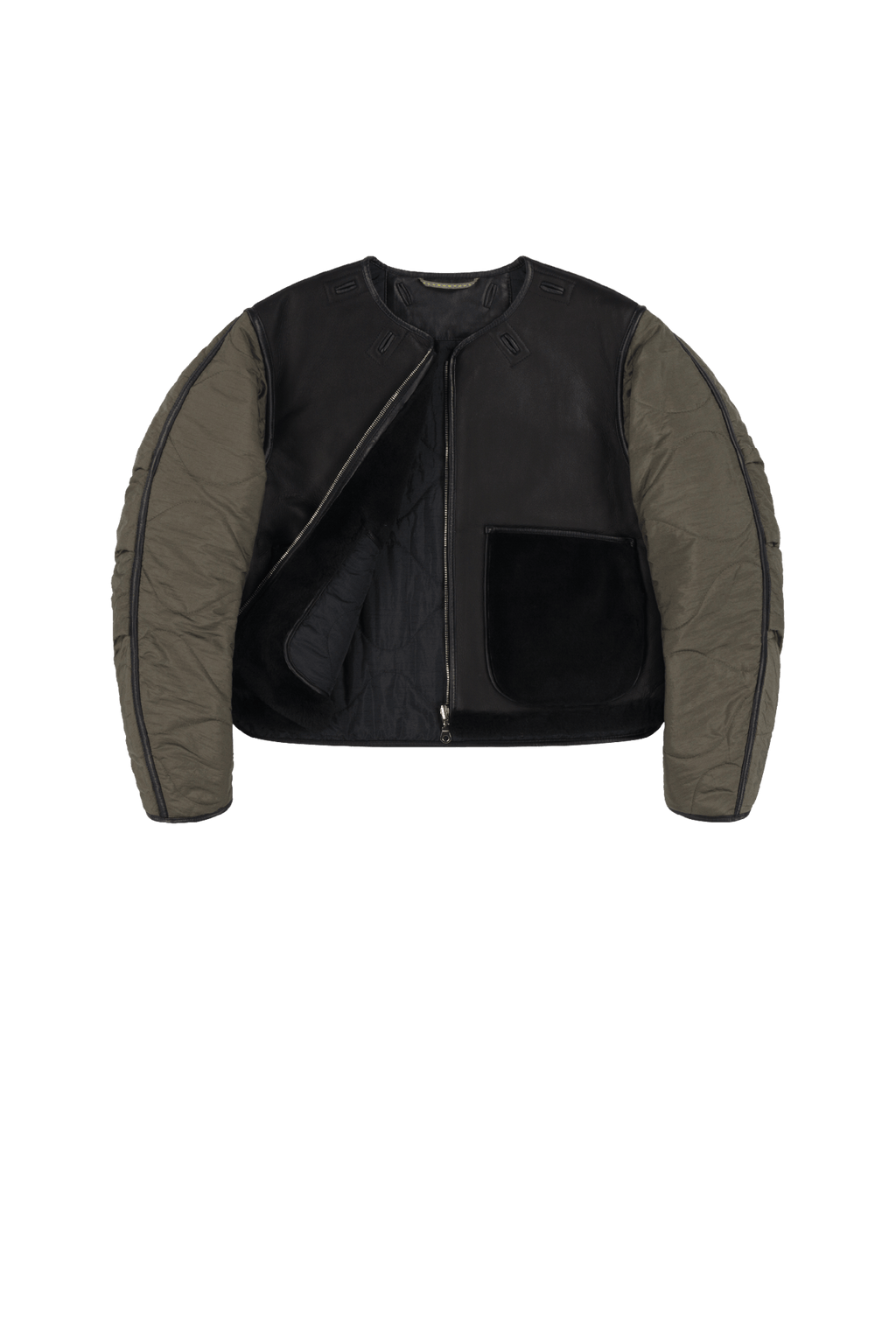 Aviator Shearling Jacket - Black / Black - Layer 1