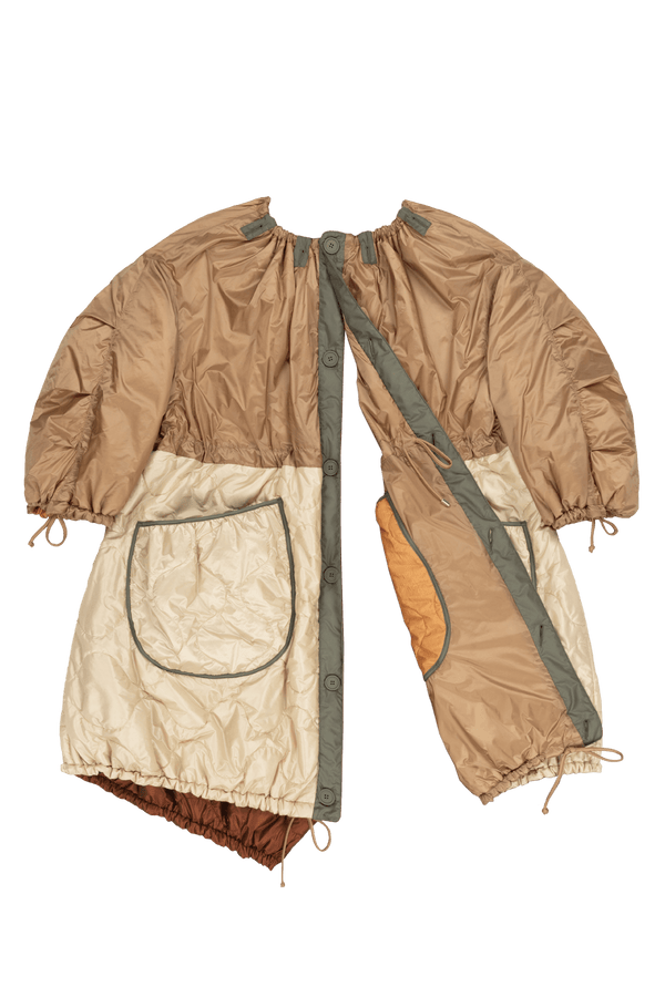Parachute Patchwork Parka - Bronze / Mocha Brown - Layer 6