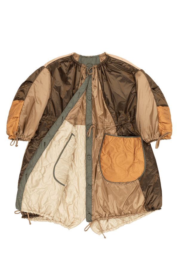 Parachute Patchwork Parka - Bronze / Mocha Brown - Layer 1