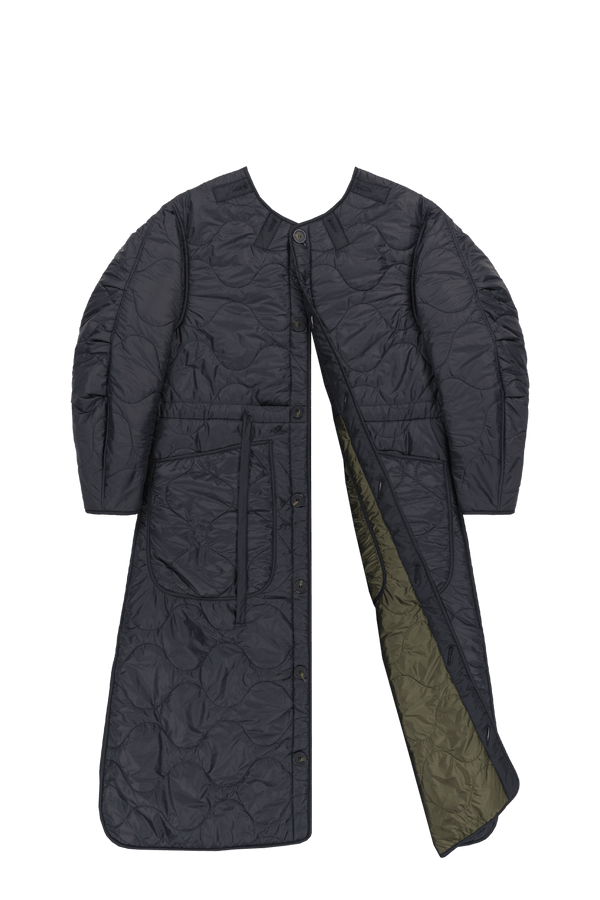 Signature Patchwork Long Quilt - Black / Slate - Layer 6