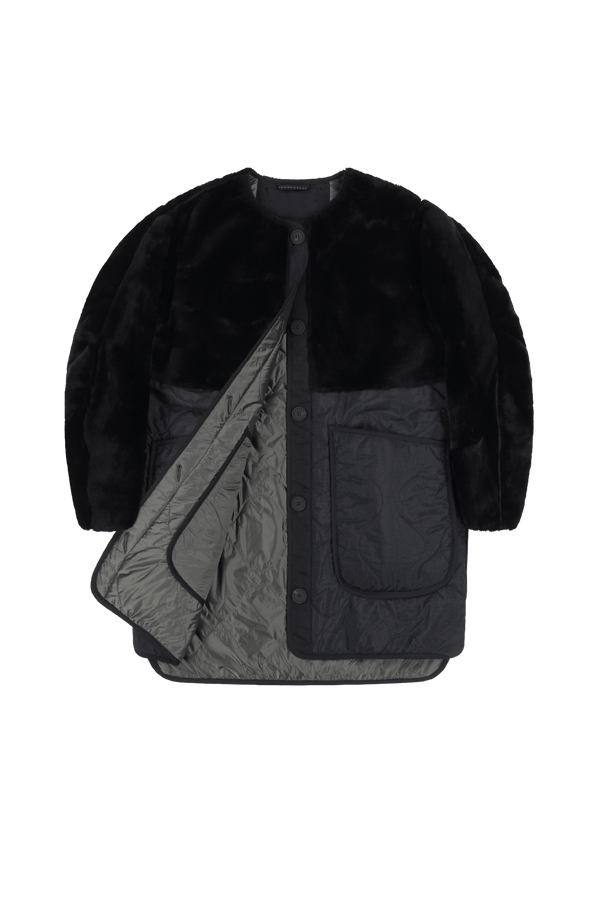 Signature Shearling Quilt - Black / Anthracite - Layer 1
