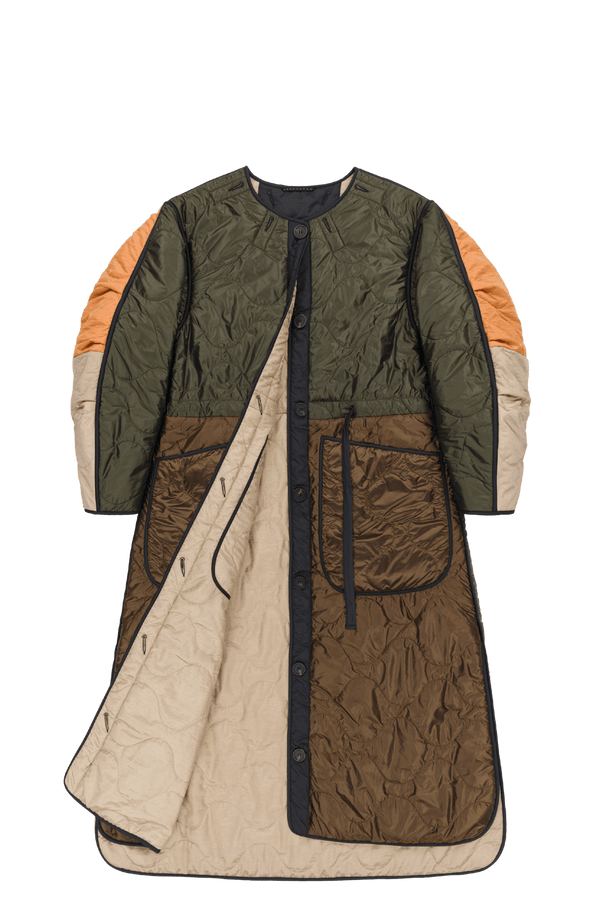 Signature Patchwork Long Quilt - Bronze / Stone - Layer 1