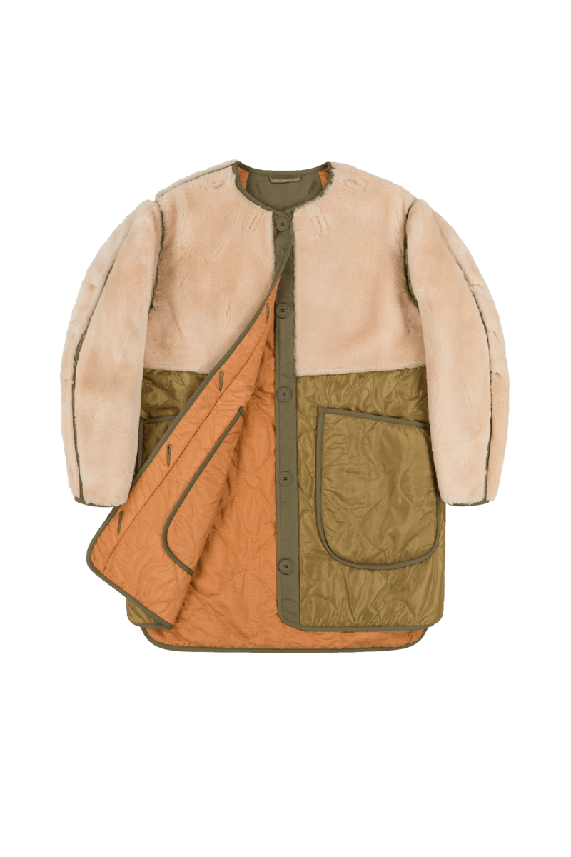 Signature Shearling Quilt - Blush / Burnt Orange - Layer 1