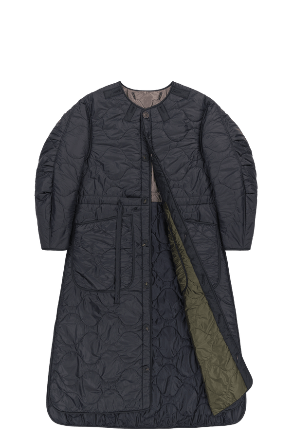 Signature Patchwork Long Quilt - Black / Slate - Layer 1