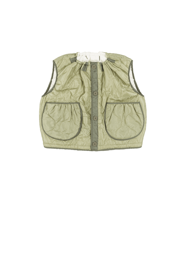 Parachute Quilted Vest - Pale Sage / White - Layer 2