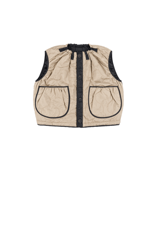 Parachute Quilted Vest - Stone / Black - Layer 2