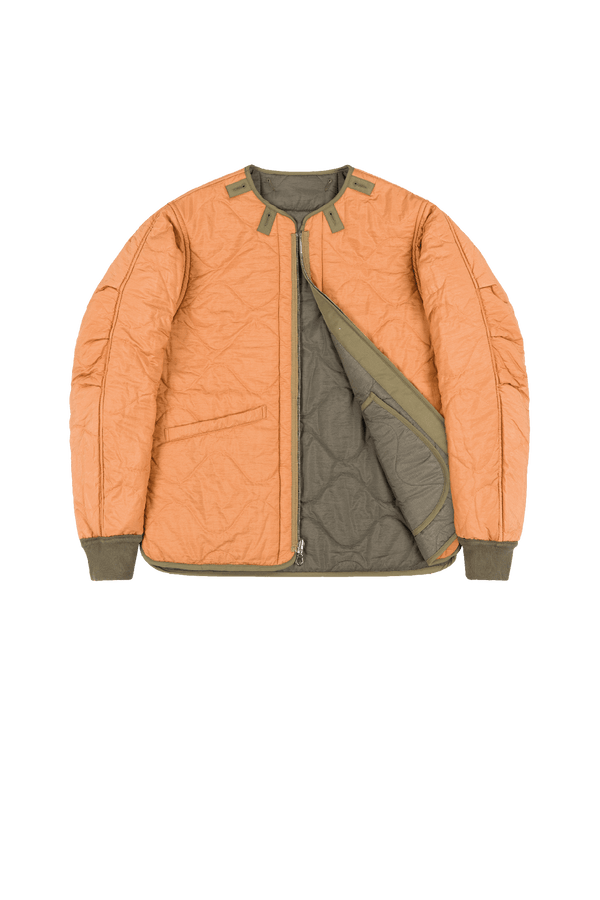 Shareable Quilt Jacket - Dark Olive / Burnt Orange - Layer 1