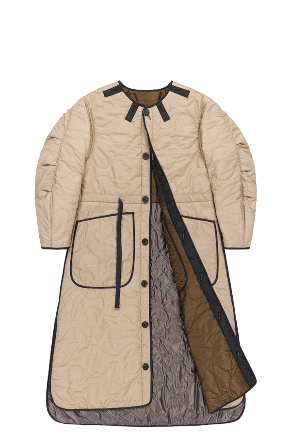 Signature Patchwork Long Quilt - Bronze / Stone - Layer 1