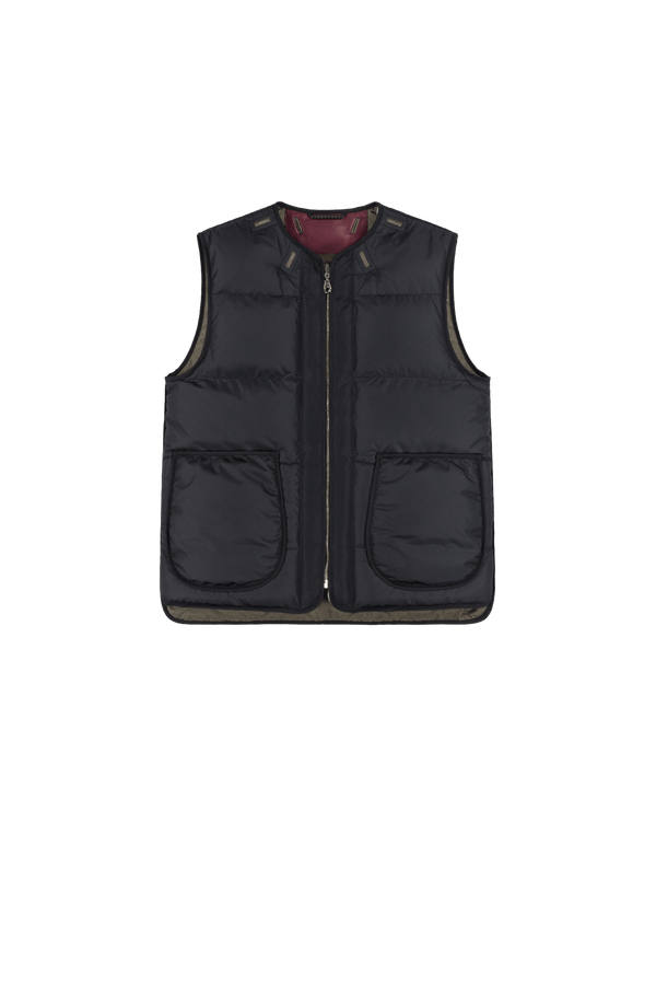 Shareable Shearling & Down Vest - Black / Natural - Layer 2