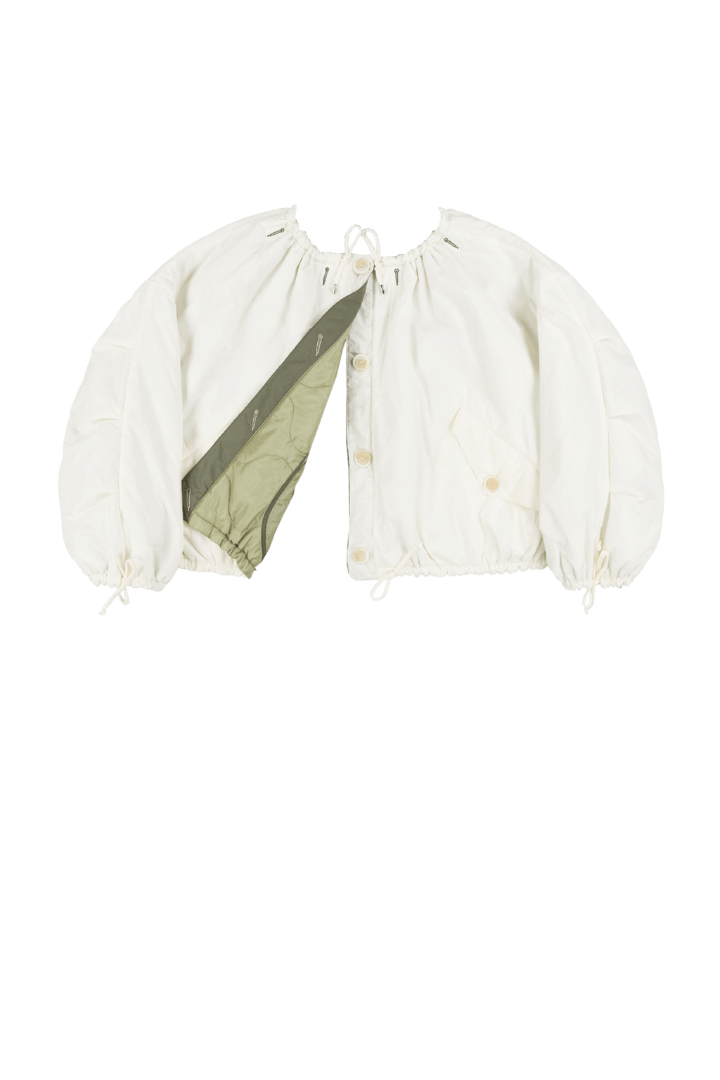 Parachute Quilted Bomber - Pale Sage / White - Layer 6