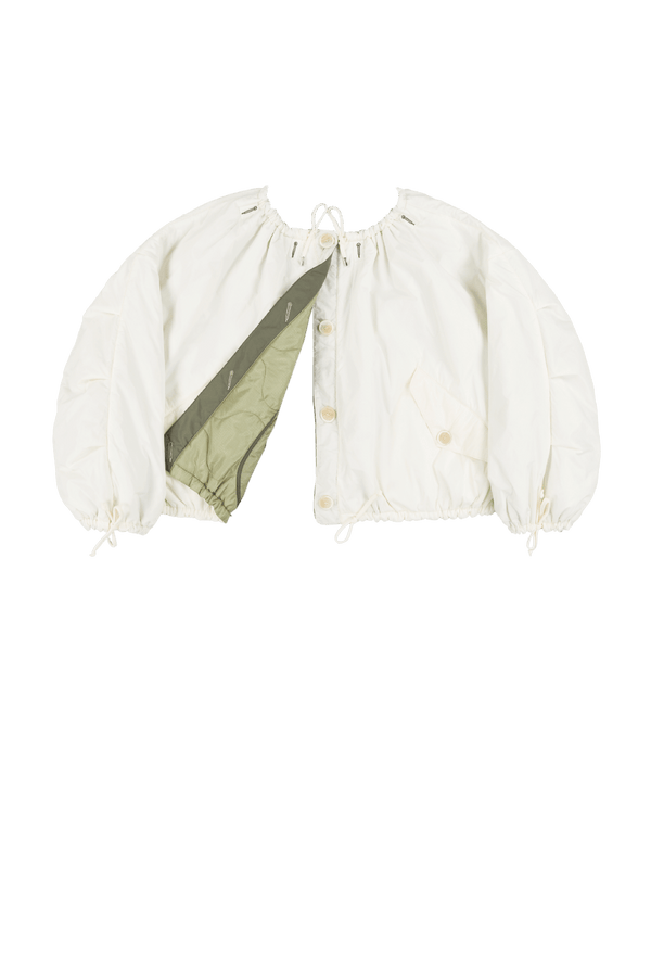 Parachute Quilted Bomber - Pale Sage / White - Layer 6