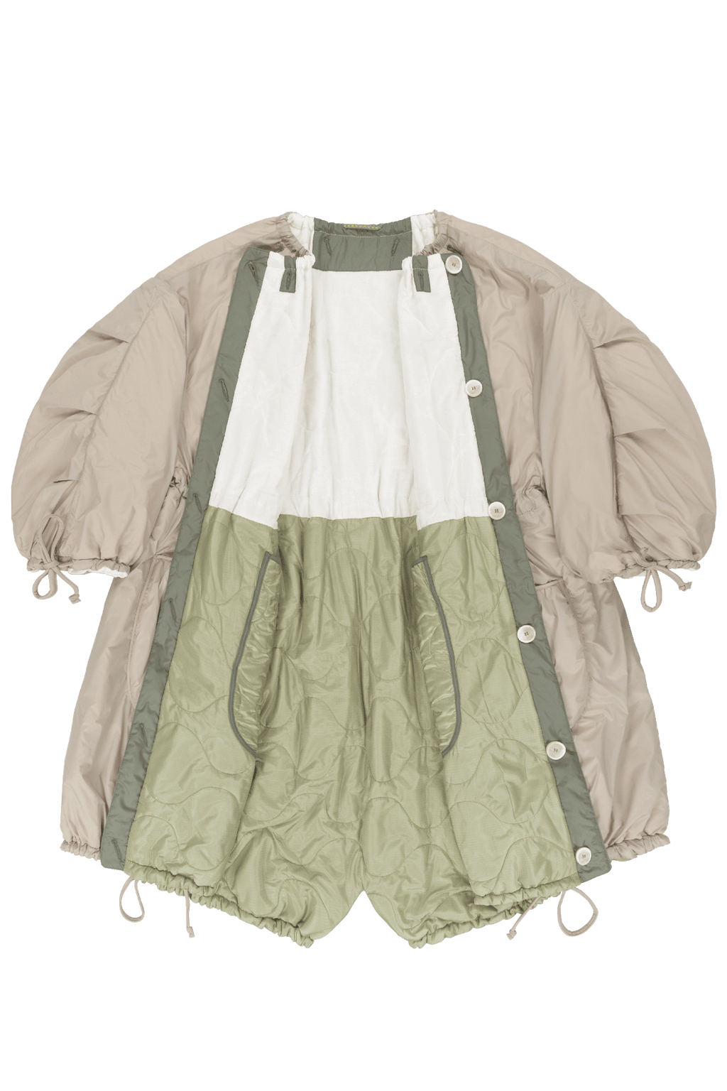 Parachute Quilted Parka - White / Stone - Layer 1