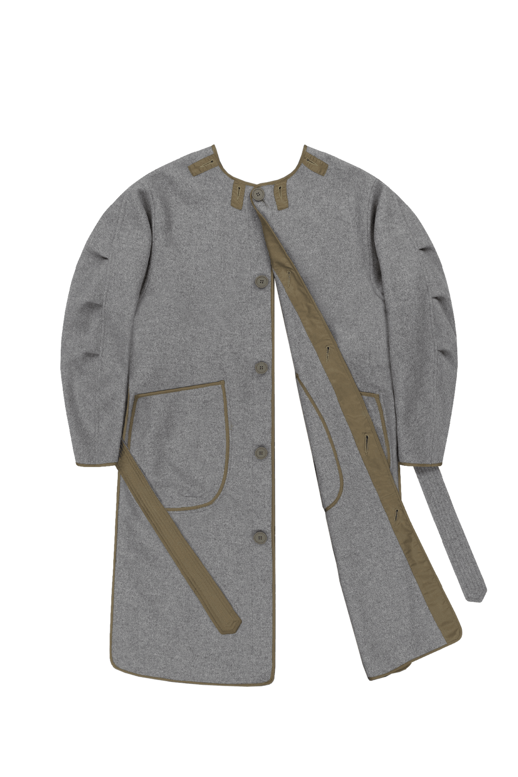 Cashmere Quilt Parka - Grey - Layer 6