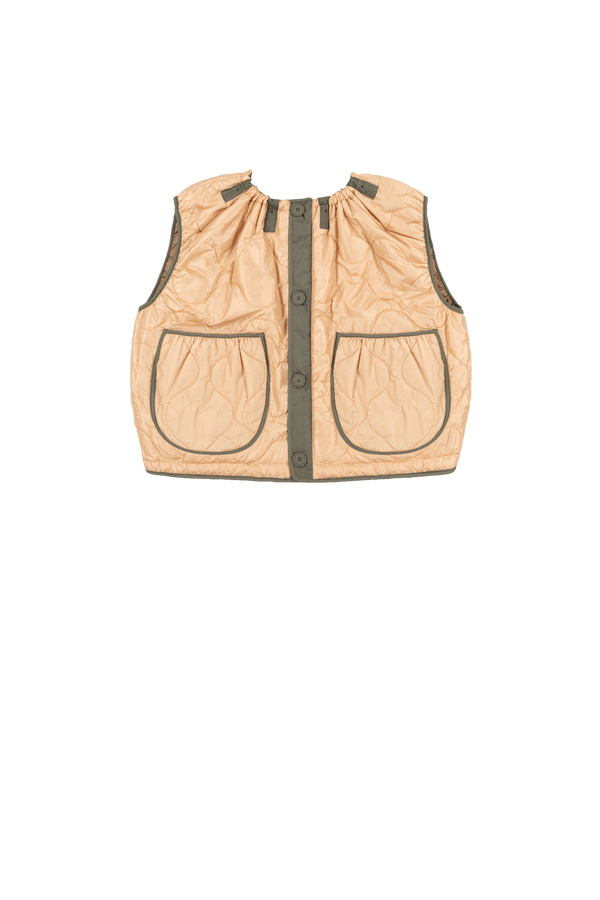 Parachute Quilted Vest - Mocha Brown / Soft Peach - Layer 5