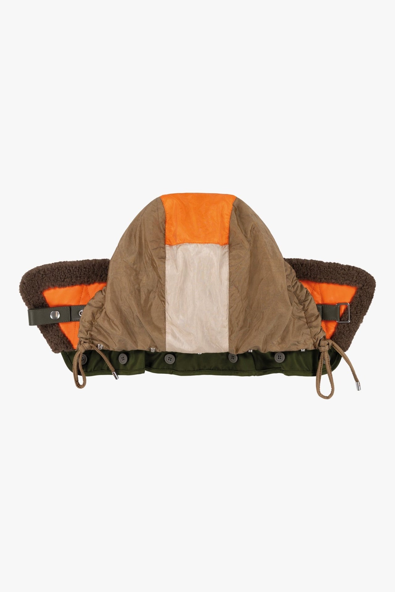 The Auteur Packaway Hood Collar - Dark Olive / Orange