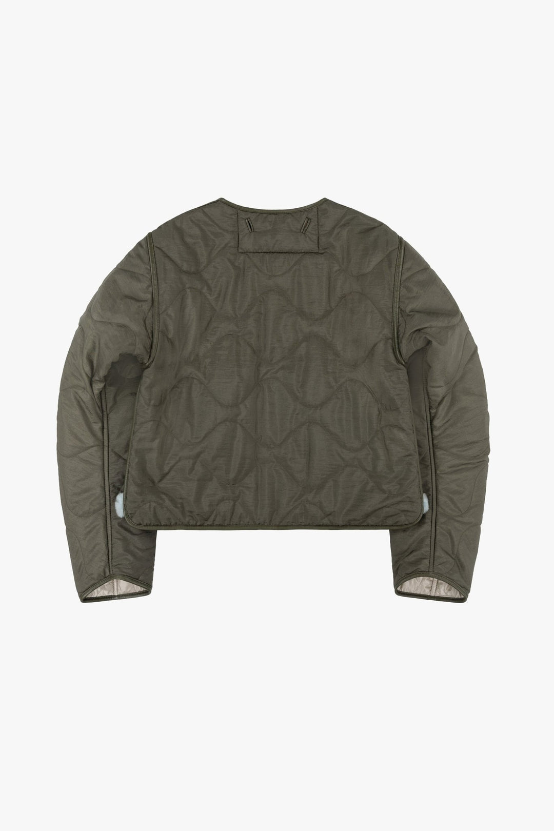 Aviator Shearling Jacket - Dark Olive / Sky Blue